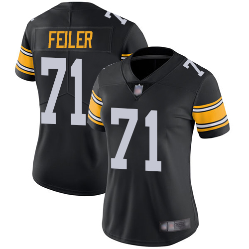 Women Pittsburgh Steelers Football #71 Limited Black Matt Feiler Alternate Vapor Untouchable Nike NFL Jersey